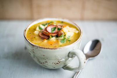 Rezept für German potato soup/Kartoffelsuppe